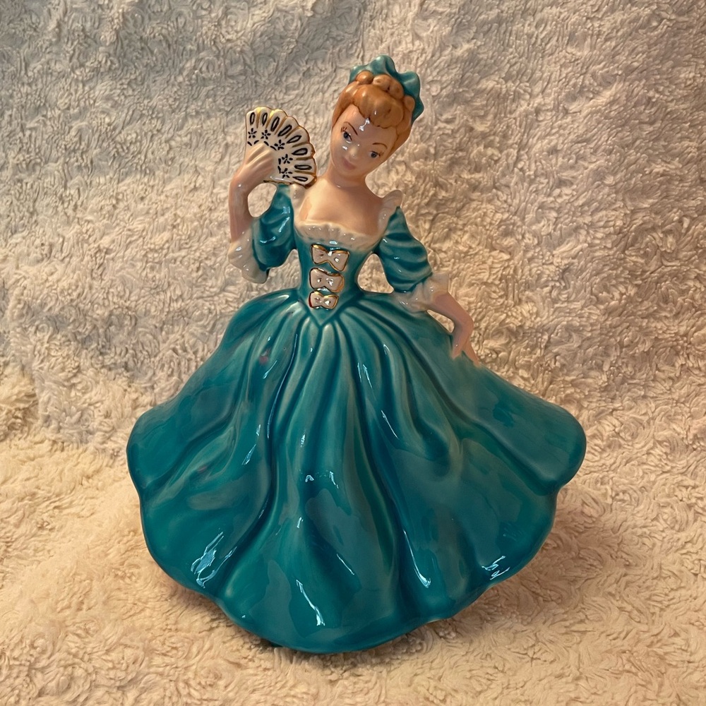 Vintage MCM RARE Pretty In Blue Ballroom Lady Ceramic Figure Irene 1977